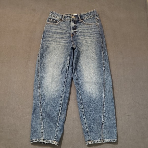 Time and Tru Denim - Time and‎ Tru Tapered Jeans Womens 6 Blue High Rise Seam Front
